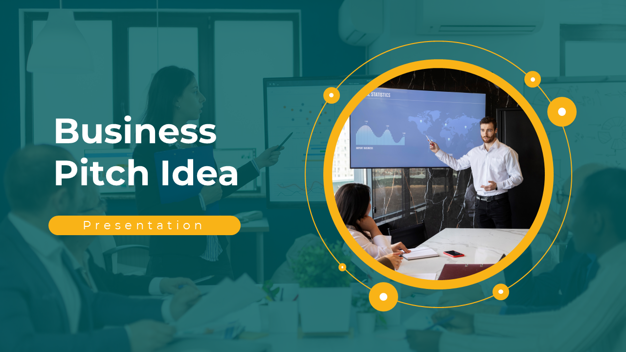 A business professional giving a presentation in a conference room with a group of colleagues, showcasing data on a screen.