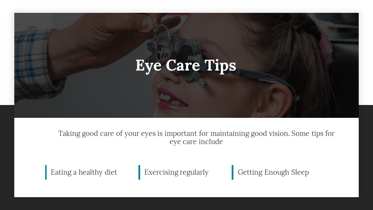 A person having an eye test, showcasing eye care tips and the importance of regular eye check ups.