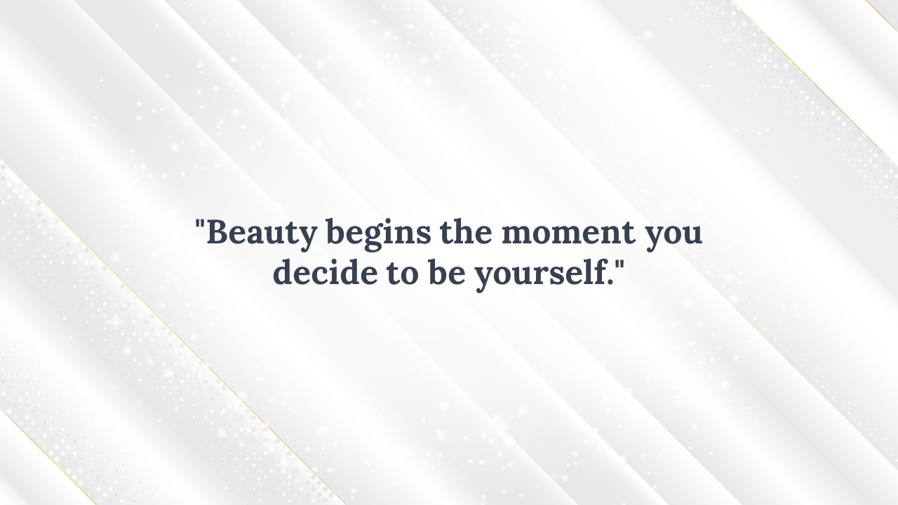 Elegant white background with diagonal stripes and light sparkling details, featuring the quote in black text.