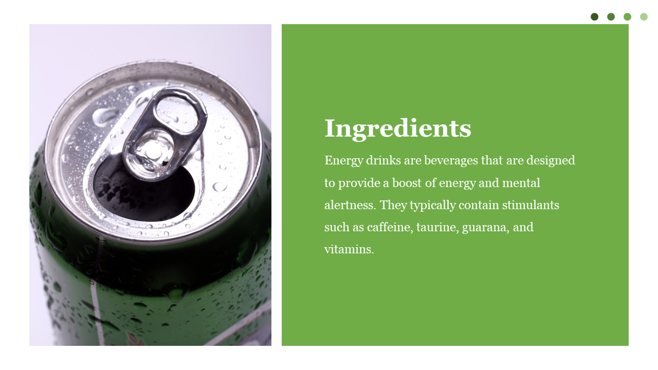 Left shows close up of opened green can with water droplets and white text on solid green background.