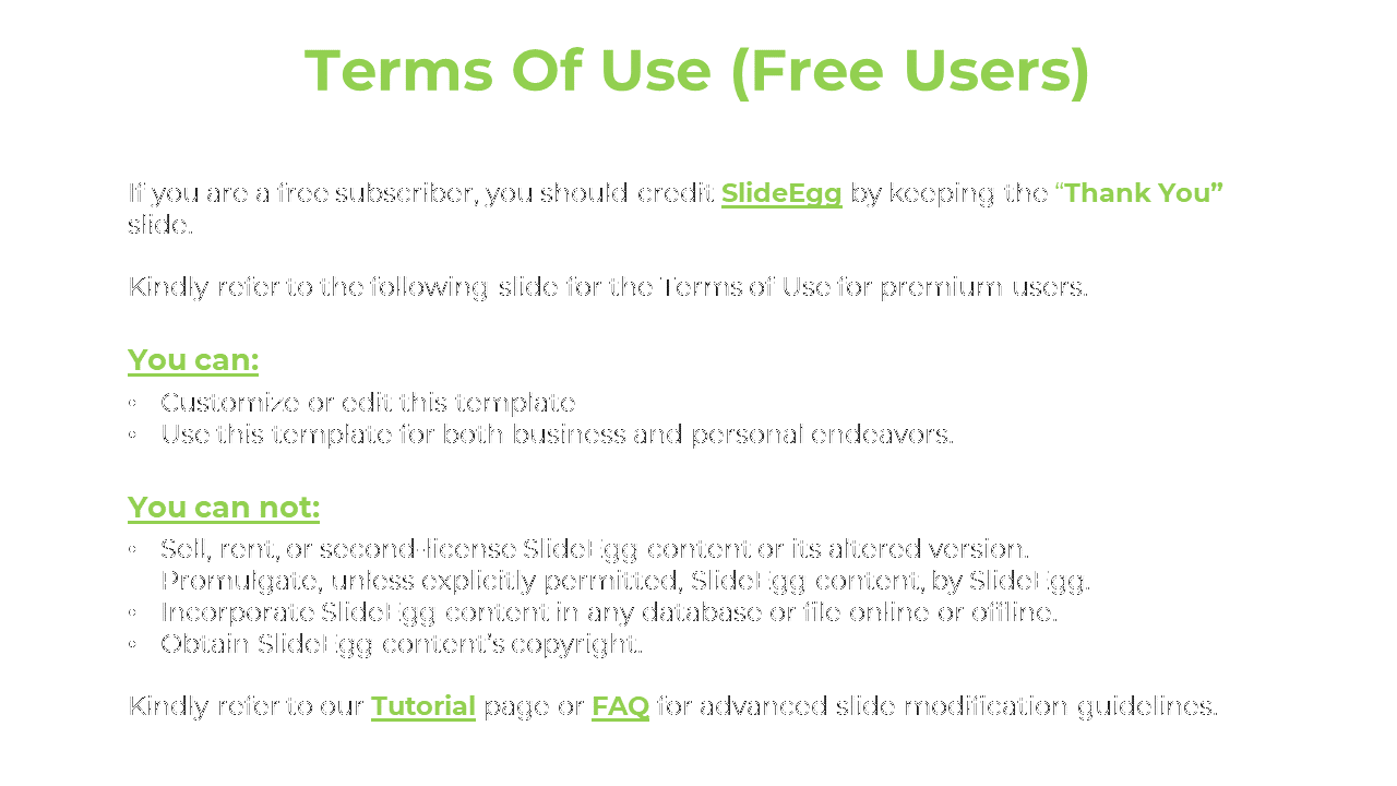 White background with green heading and two bullet lists labeled can and can not, and a footer below.