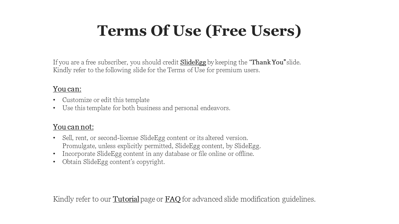 Slide with centered black heading, bold subheadings, two bullet lists, and footer links at the bottom.