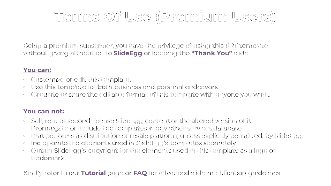 White slide featuring bold black title, usage permission text in two sections, and a closing note in smaller font.