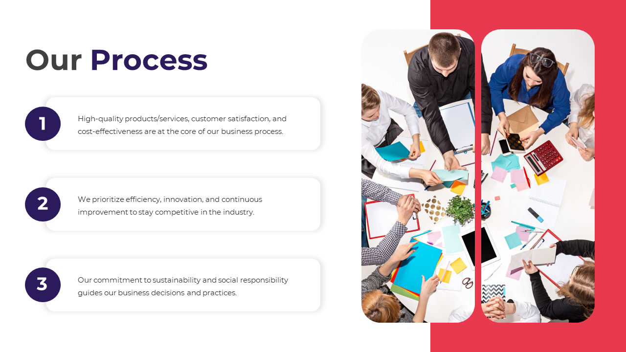 Top down view of group working collaboratively on business processes, showcases creativity and teamwork on a split backdrop.