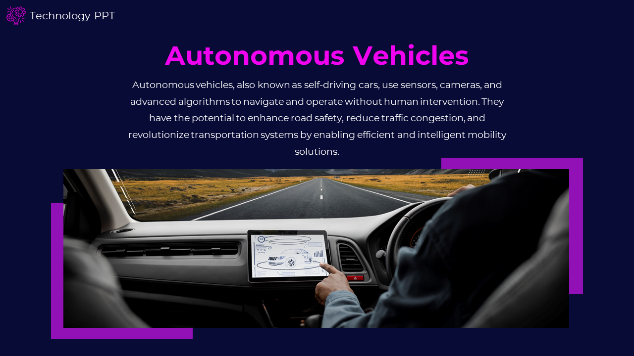 A person inside a car viewing the interface of an autonomous vehicle with advanced technology on the screen.