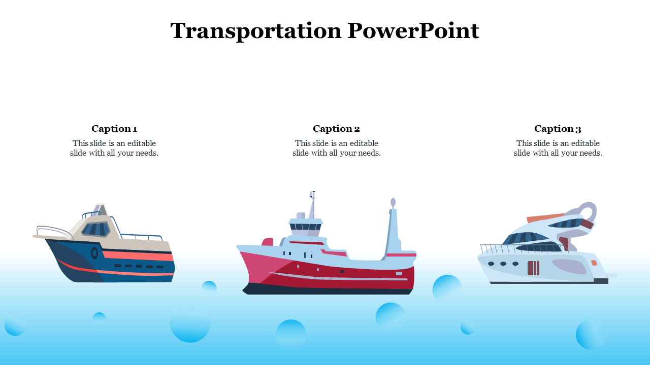 Infographic with yacht, cargo ship, and modern boat icons, each under caption text on a white and blue background.