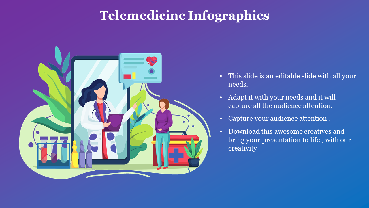 Illustration of a telemedicine consultation between a female doctor on screen and a pregnant patient with a first aid kit.