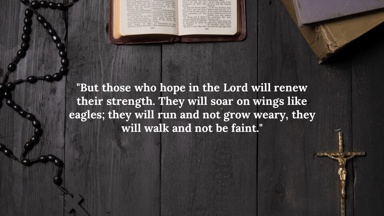 Bible opened under teal lighting with glowing particles and centered Proverbs verse on faith and divine guidance.