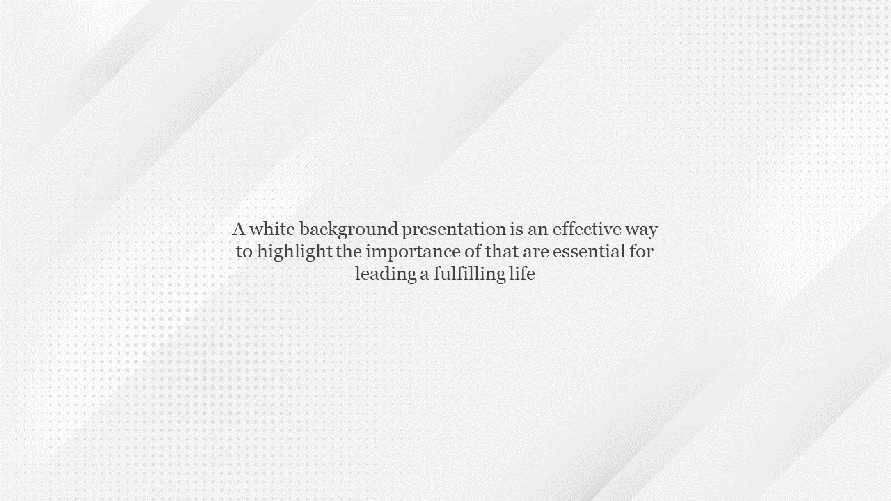 White background slide with diagonal light gray stripes and subtle halftone dots, centered paragraph in serif font.