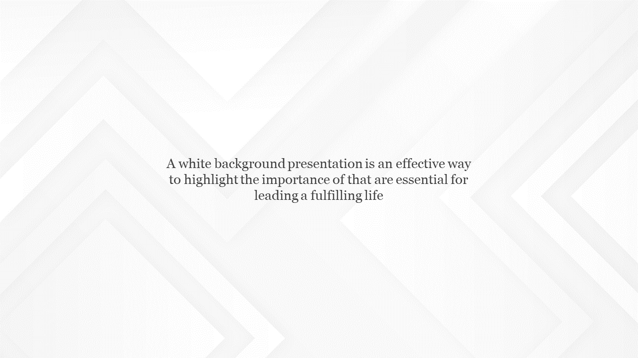 White background slide with layered chevron patterns pointing inward and centered paragraph in serif font.