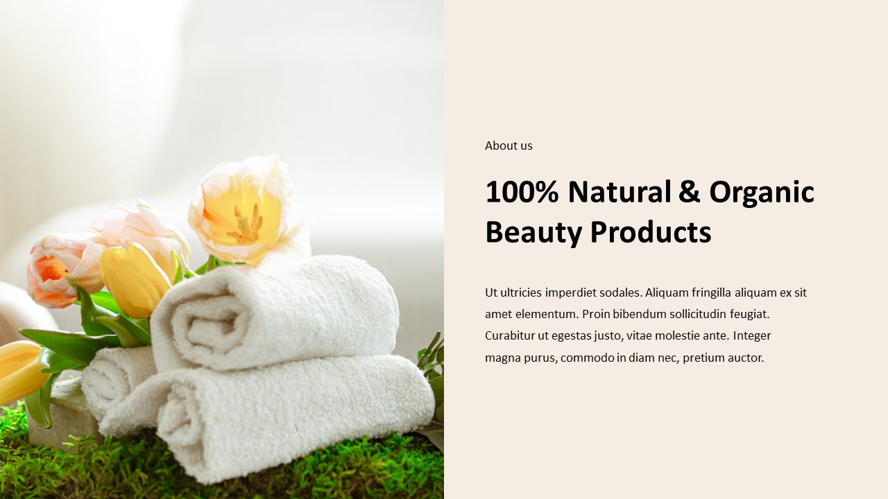 Rolled white towels with yellow tulips on green moss, symbolizing natural and organic spa beauty product setting.