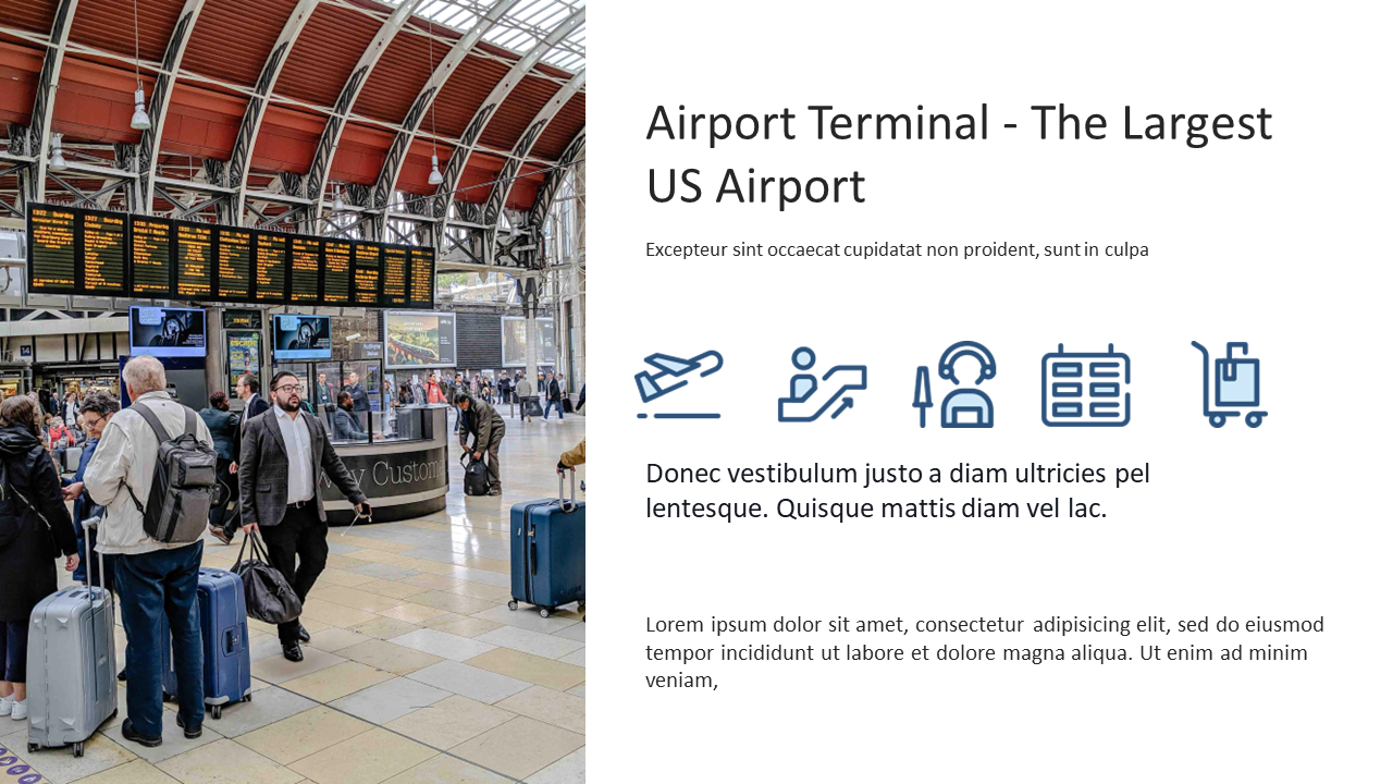 A busy airport terminal with a crowd of passengers and an information board displaying flight details.