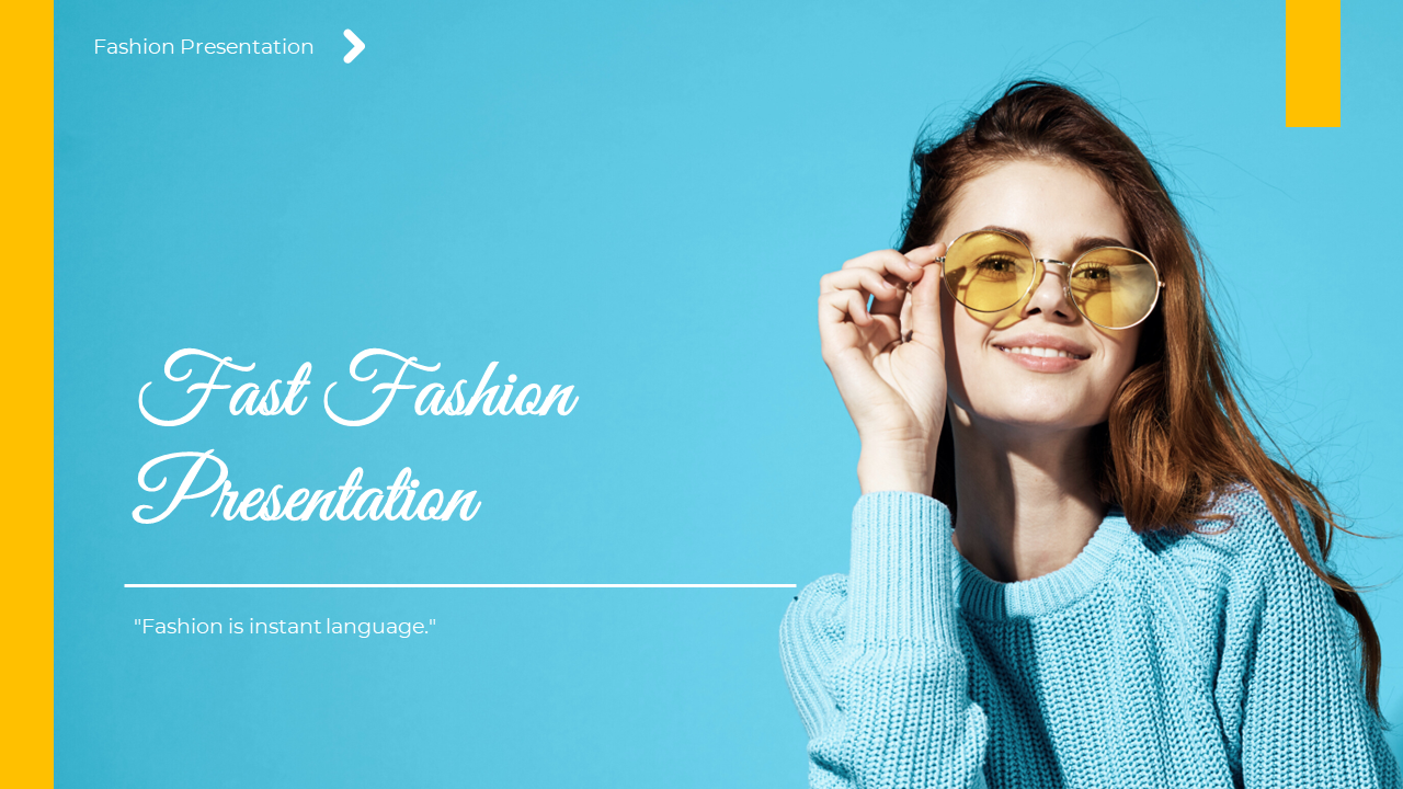 A pack of fast fashion slides covering various related topics in different layout designs and text descriptions.