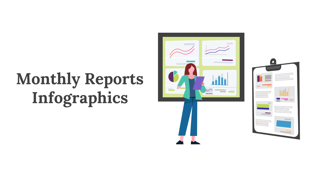 Monthly Reports Infographics PPT and Google Slides Themes