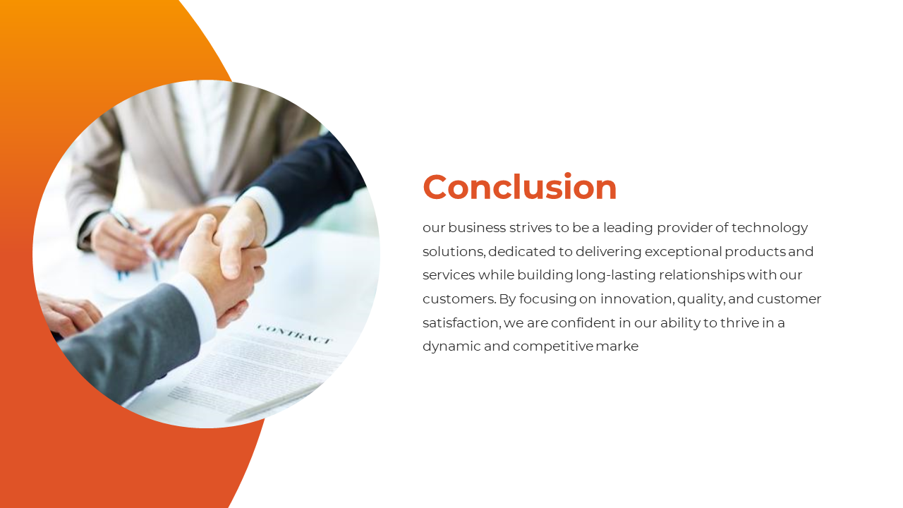 Business team shakes hands over a contract, symbolizing strong partnerships and successful collaboration on an orange theme.