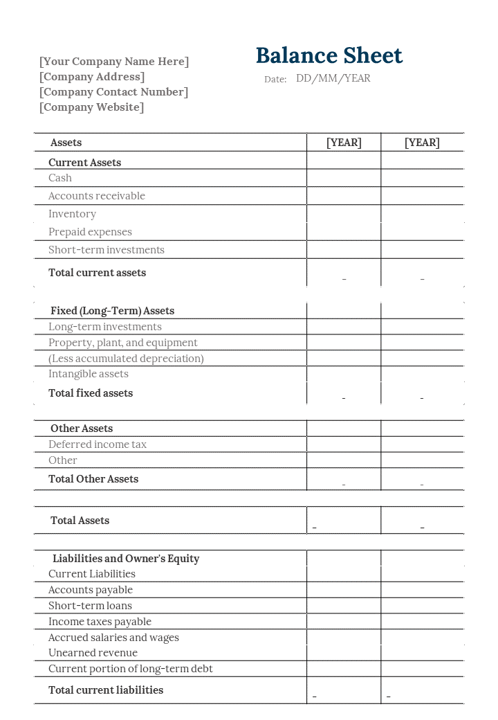 Financial Balance Sheet PowerPoint And Google Slides Themes