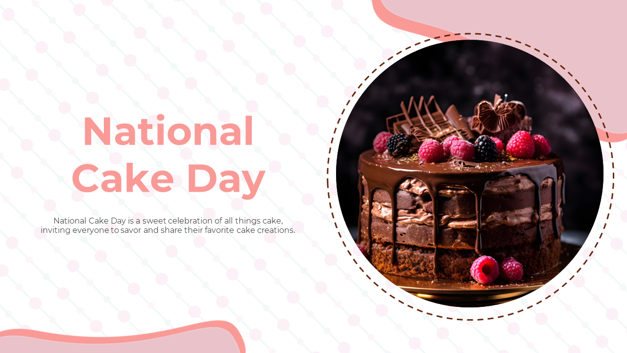 Slide deck celebrating national cake day, showcasing cake varieties, baking techniques, and cultural significance.