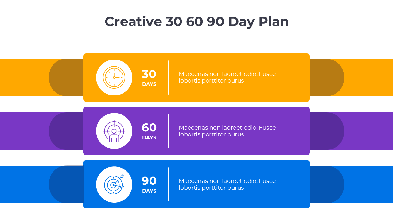 Creative 30 60 90 Day Plan PowerPoint And Google Slides