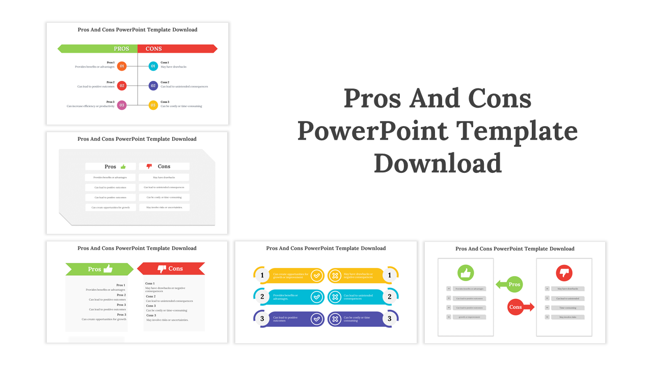 Pros And Cons PowerPoint Template Download