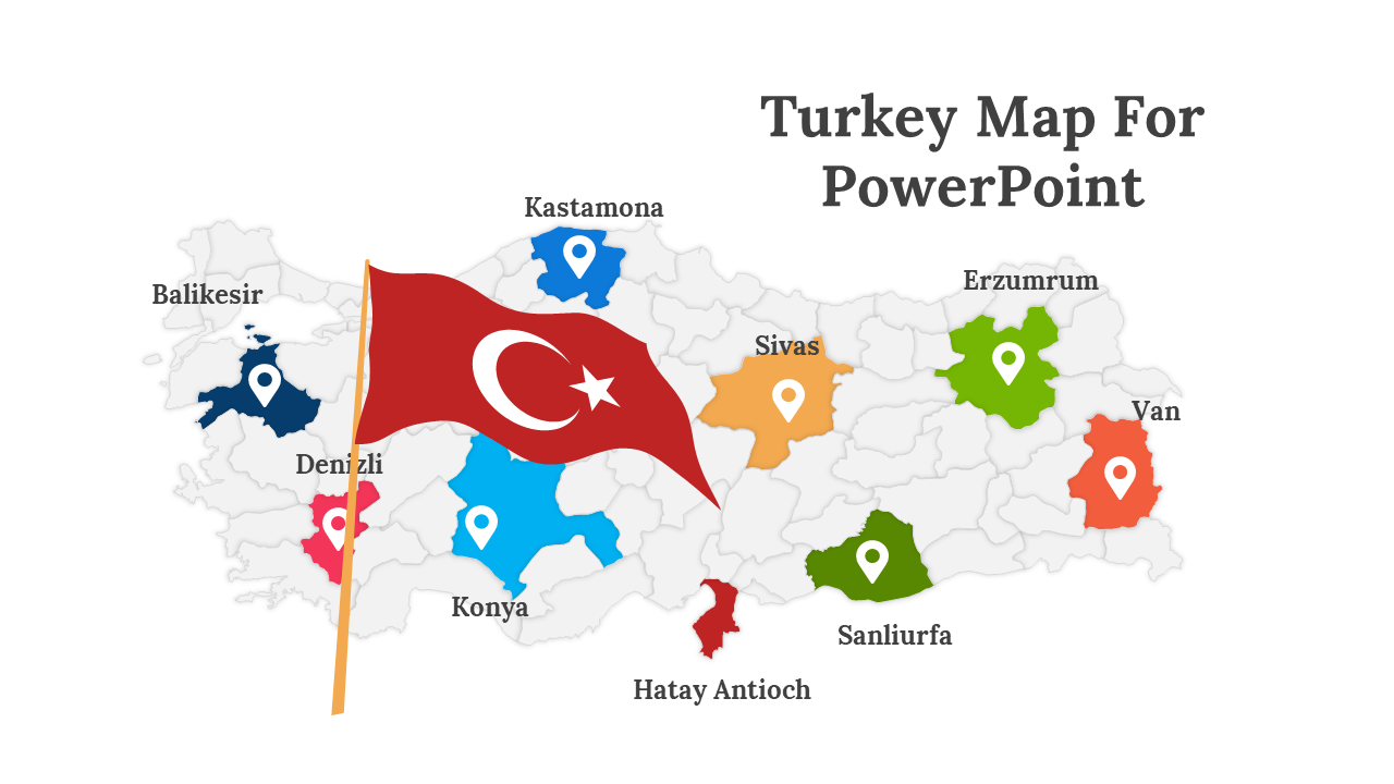 Turkey map for PowerPoint