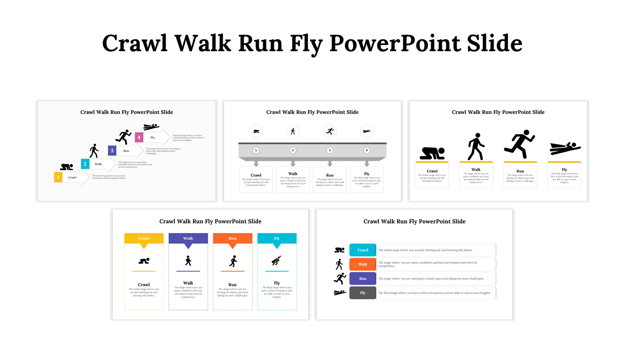 Crawl Walk Run Fly PowerPoint Slide