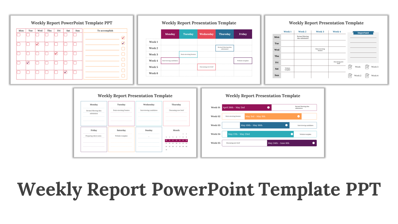 Weekly report powerpoint template ppt