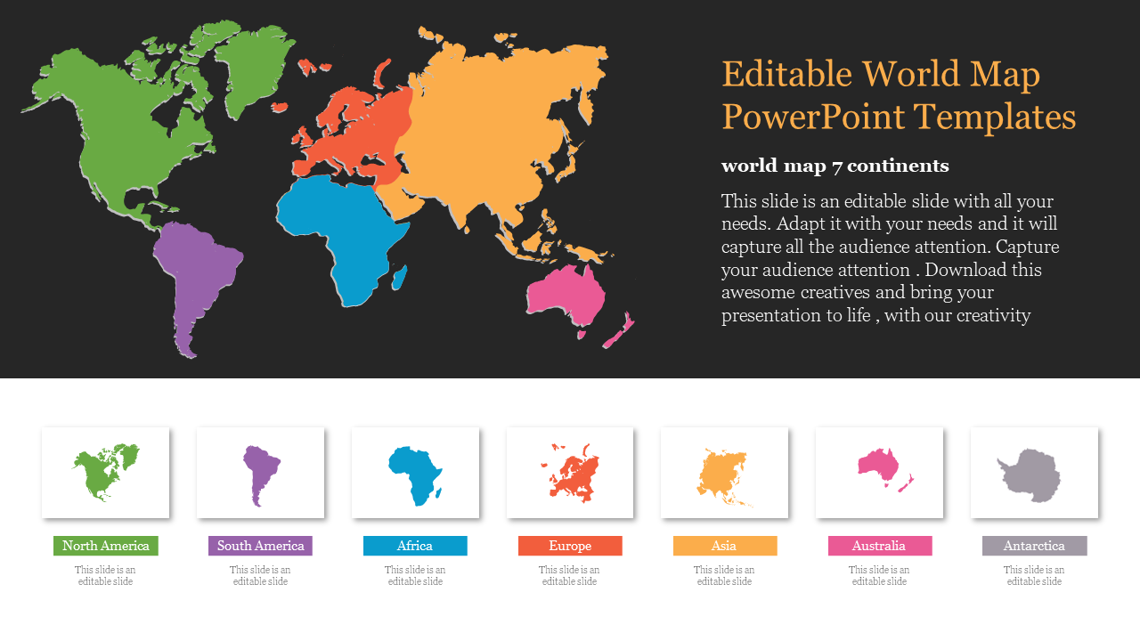 Editable World Map PowerPoint Templates