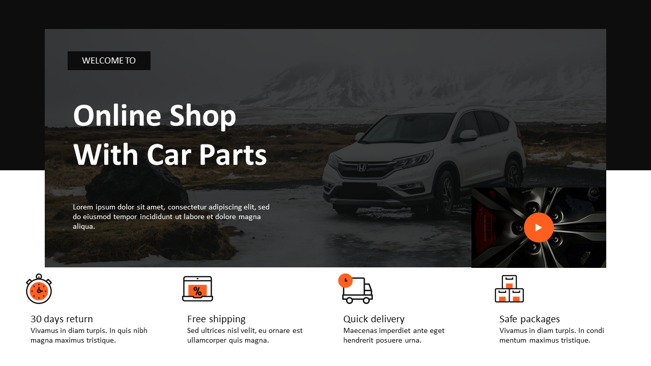 Online Shop With Car Parts Presentation Template