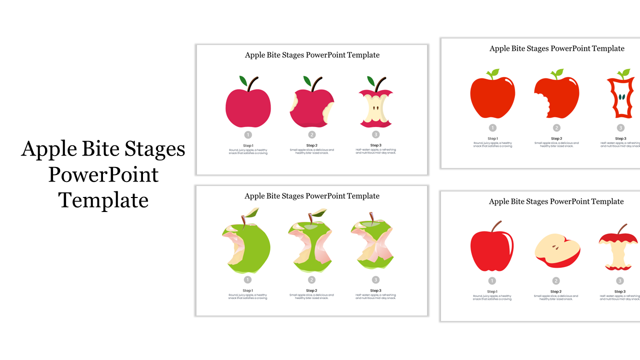 Apple Bite Stages PowerPoint Template