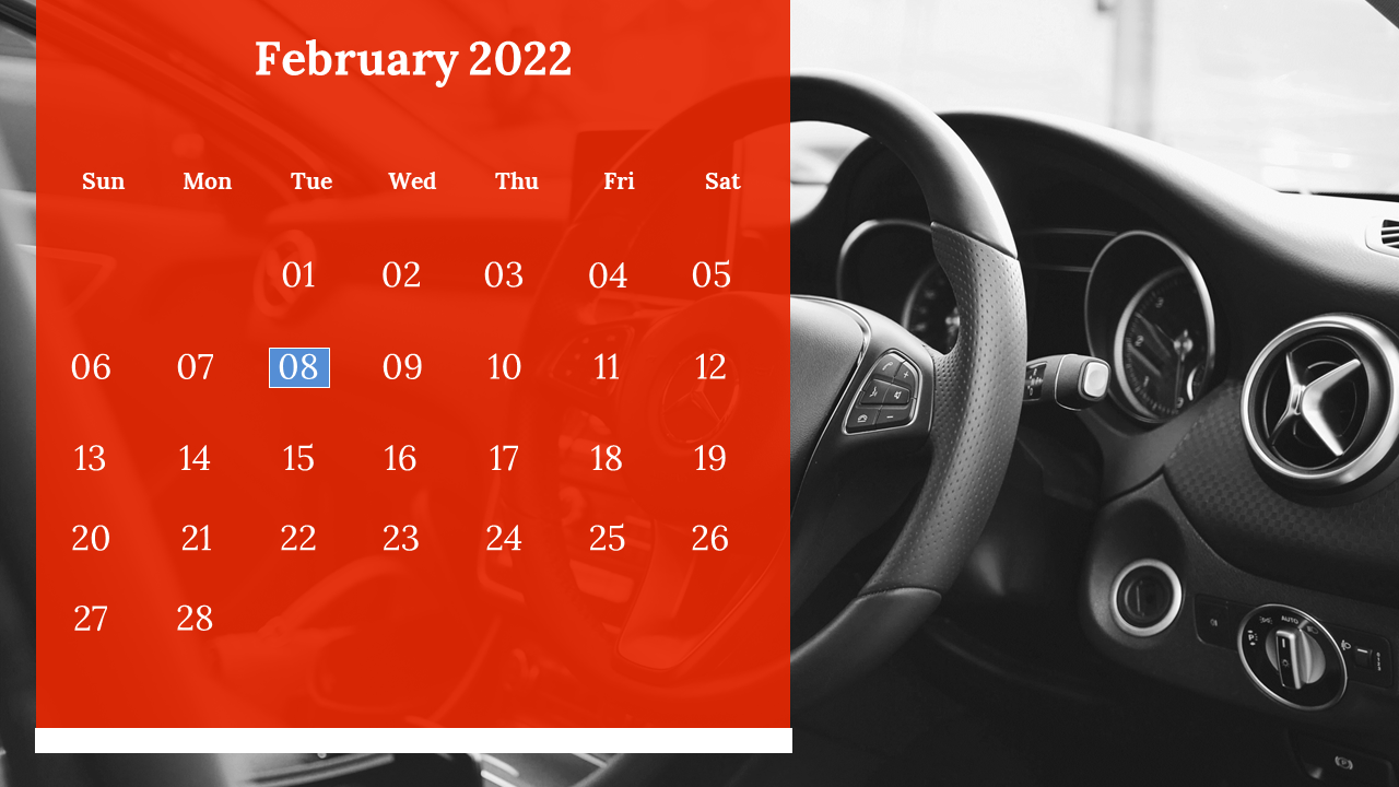 February 2022 PowerPoint Template PPT