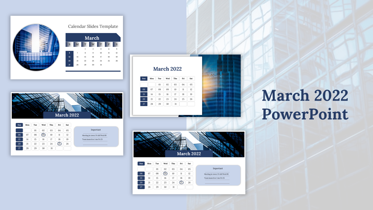 March 2022 PowerPoint Template PPT