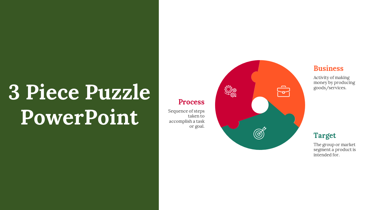 3 Piece Puzzle PowerPoint