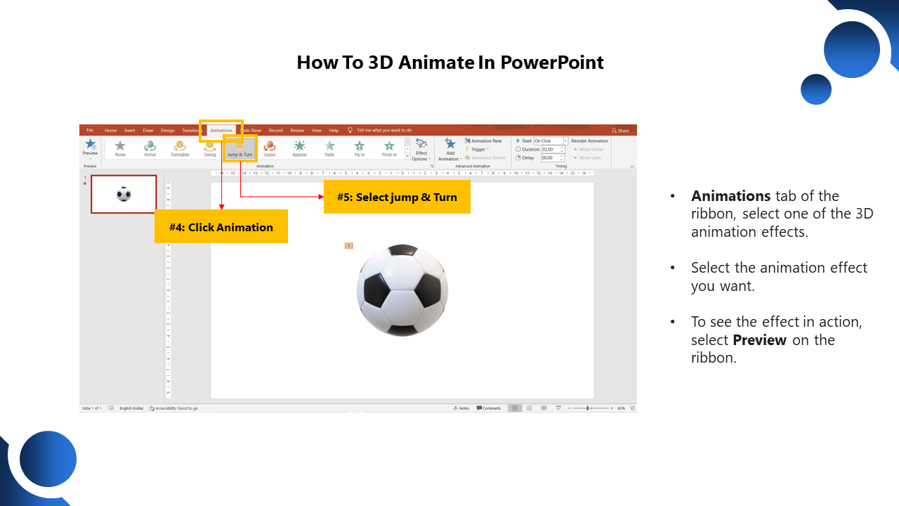 Custom Guide How To 3D Animate In PowerPoint Presentation