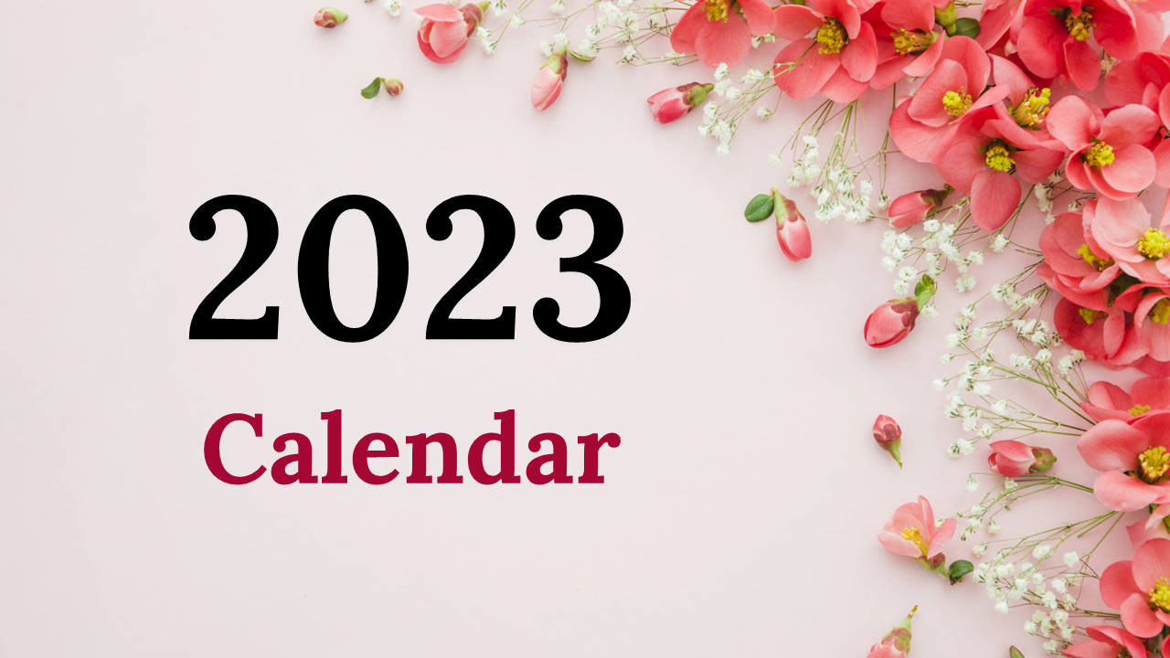 2023 Yearly PowerPoint Calendar Slide