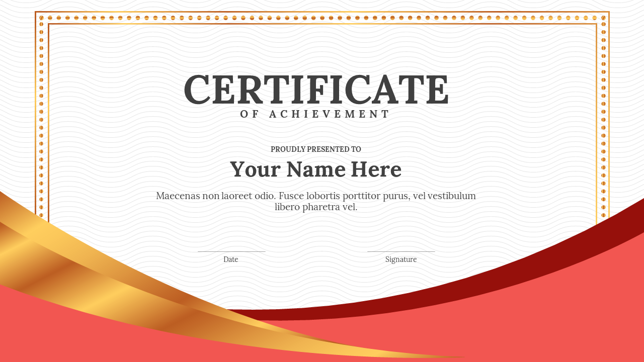 Free Slide Of Certificate