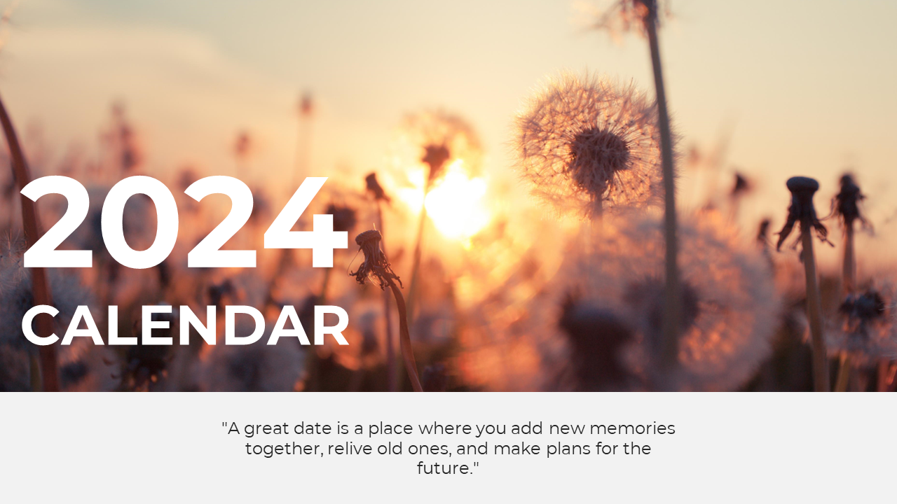 2024 Calendar Google Slides Template Free Download