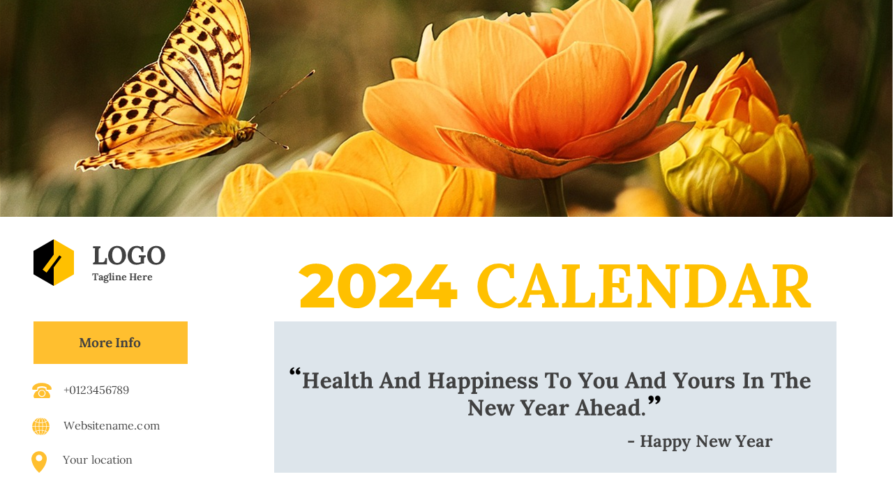 2024 Calendar PowerPoint Template Download