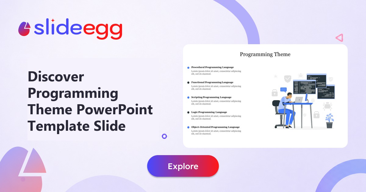 Discover Programming Theme PowerPoint Template Slide