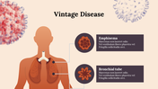 Illustration of human body diagram showing lungs and airways, with two labeled box with virus icons, on a beige background.