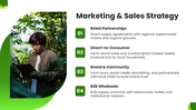 Agriculture Business Plan with green accents, farm photos, tractor image, rounded shapes, charts and financial layouts. - slide 6