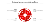 Red circular flow chart template with four sections Business, Profit, Target, and Growth, each labeled with an icon.