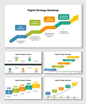 Digital Strategy Roadmap showing stages from goal setting to assessment, alignment, and stakeholder-driven growth.