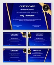 Modern certificate design to honor computer science graduates for skills, dedication, and academic excellence.
