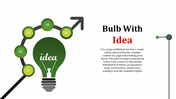 PowerPoint template featuring a lightbulb with the word idea and a series of numbered steps.
