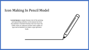 Slide with a blue border, a title, and a black outline of a pencil drawing a line on a white background.