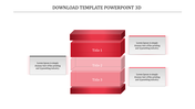 Layered 3D infographic featuring three horizontal red sections, each labeled with placeholder text areas.