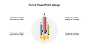 Creative slide with three rocket-shaped pencils in red, blue, and green, each linked to text placeholders on both sides.