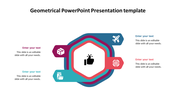 Geometric infographic with stacked with icons for package, rocket, touch, and globe branching out to text boxes.
