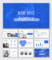 B2B SEO agency presentation showcasing SEO strategy, process, performance metrics, and client-focused growth visuals.