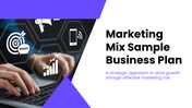 Sample Marketing Mix Business Plan slides with strategy slides, charts, icons, and clean modern layouts.
